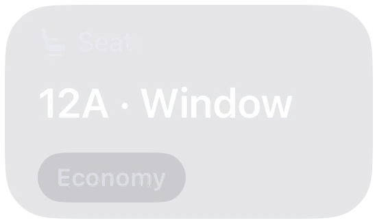 Seat 12A, window, economy